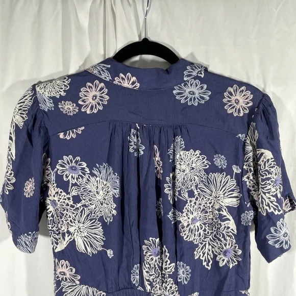 free people blue hawaii dress Poipu Blue Malia Hawaiian Dress with Flutter Sleeves L / Blue